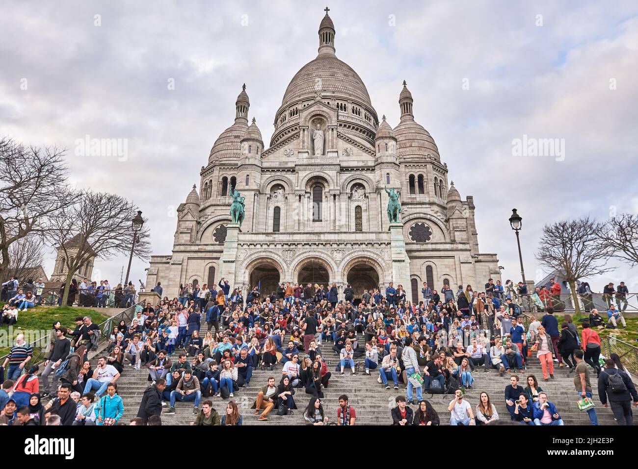 PARIS, FRANCE -APRIL 7, 2018:  The Basilica of the Sacred Heart of Paris (Sacre-Cueur) Stock Photo