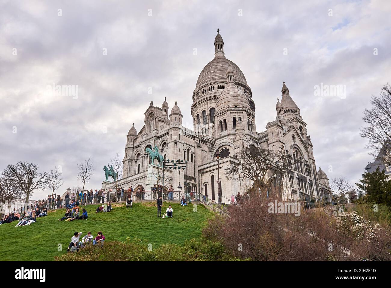 PARIS, FRANCE -APRIL 7, 2018:  The Basilica of the Sacred Heart of Paris (Sacre-Cueur) Stock Photo