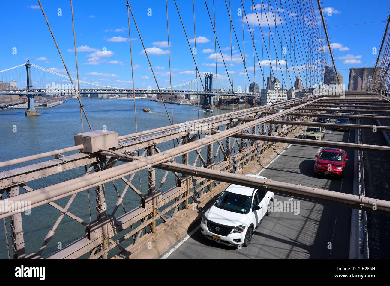 Statue john roebling suspension bridge hi-res stock photography and ...