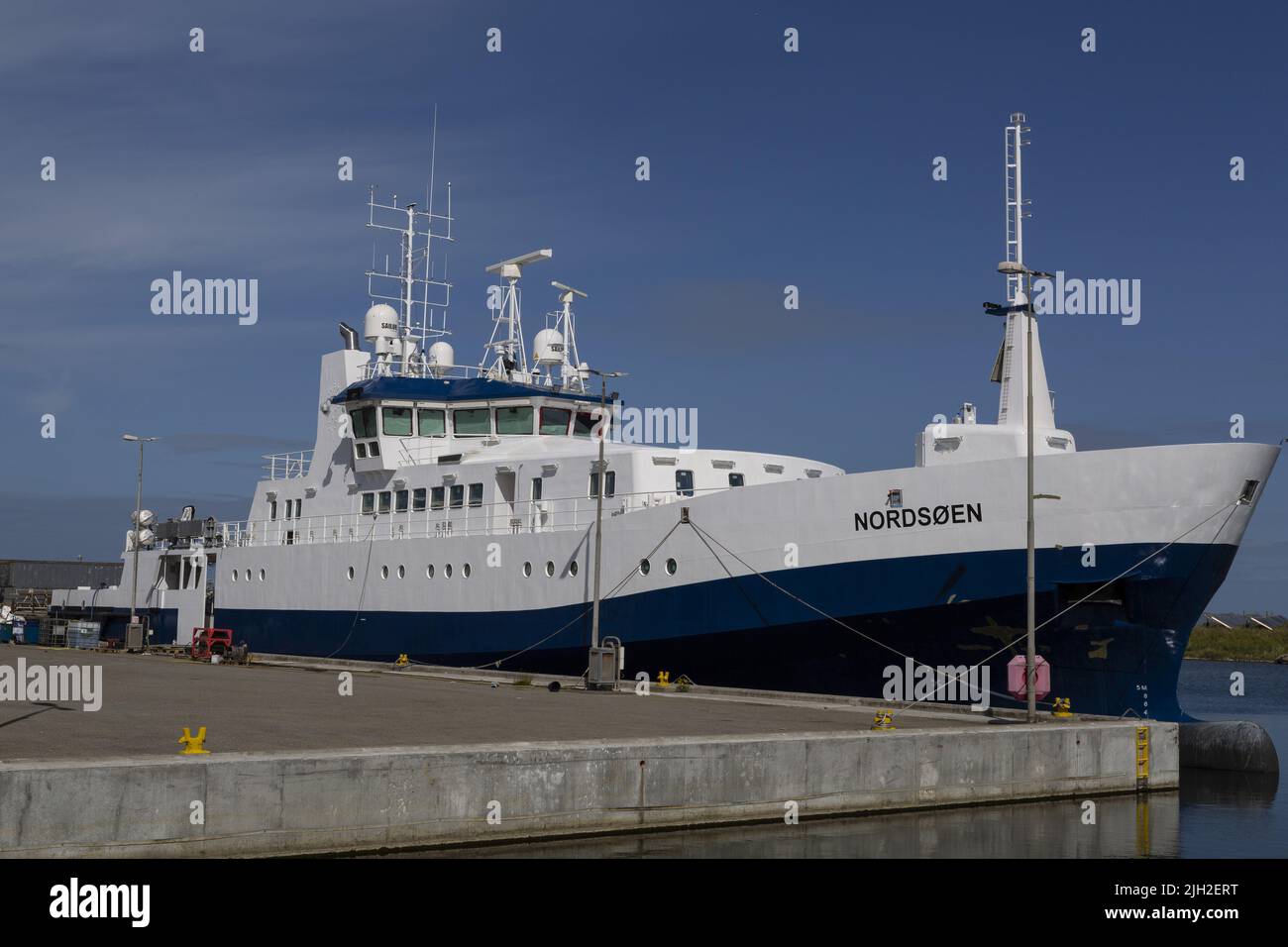 The Danish ministry of fishing's inspection vessel 'Nordsoen' was built in Gdansk, Poland, and completed in Hvide Sande, Denmark, in the summer of 202 Stock Photo