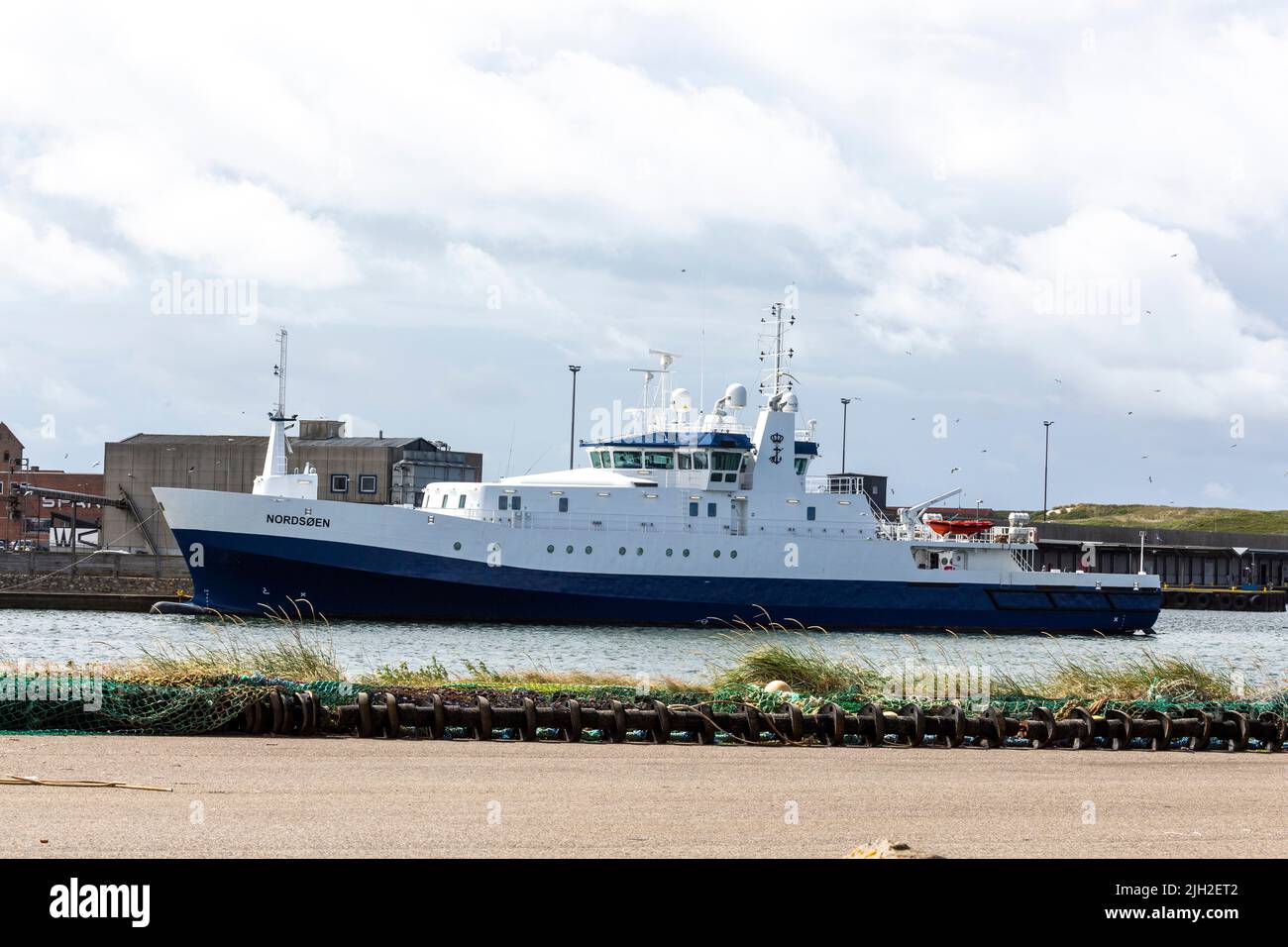 The Danish ministry of fishing's inspection vessel 'Nordsoen' was built in Gdansk, Poland, and completed in Hvide Sande, Denmark, in the summer of 202 Stock Photo