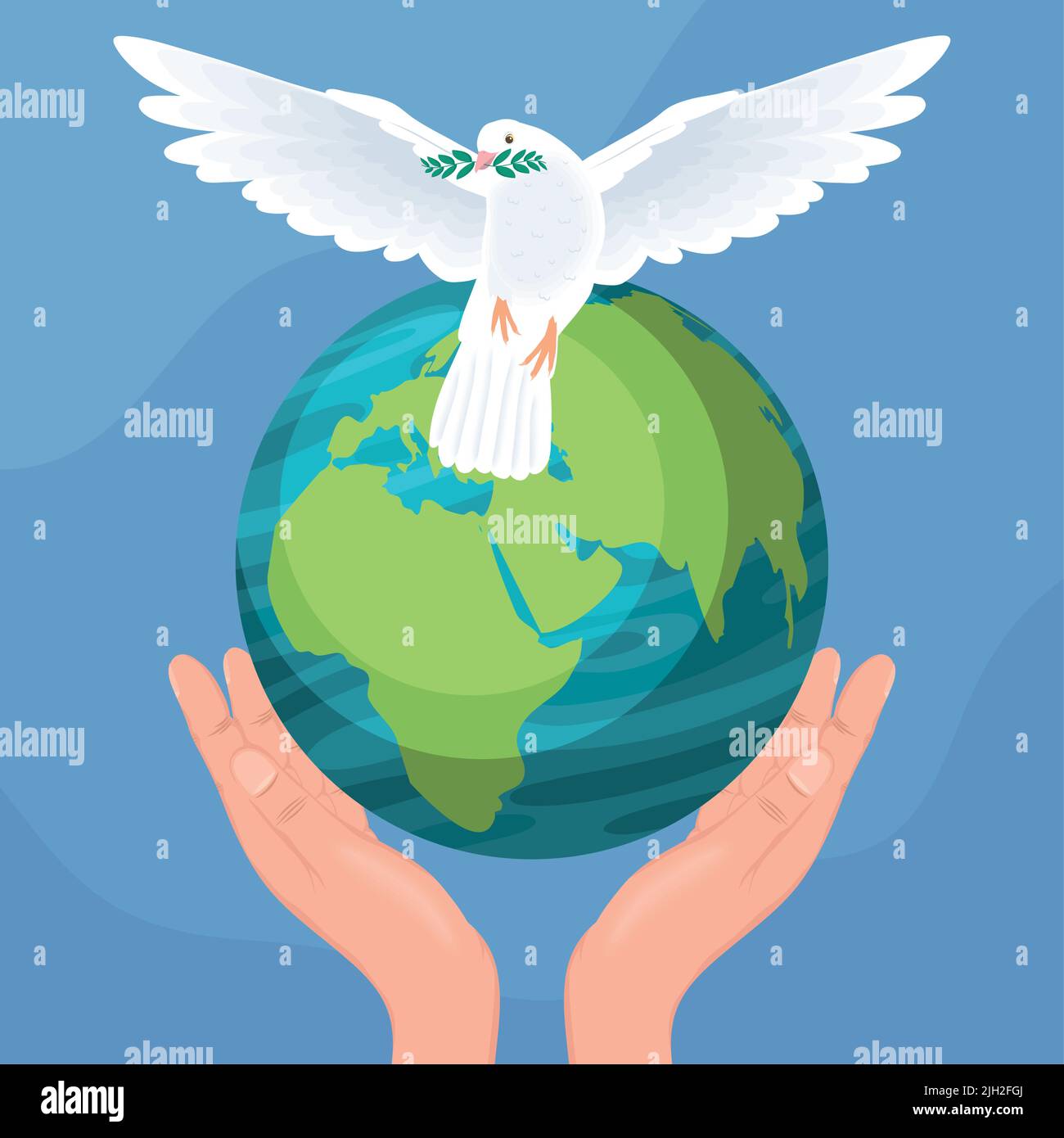 hands protecting earth and dove poster Stock Vector Image & Art - Alamy