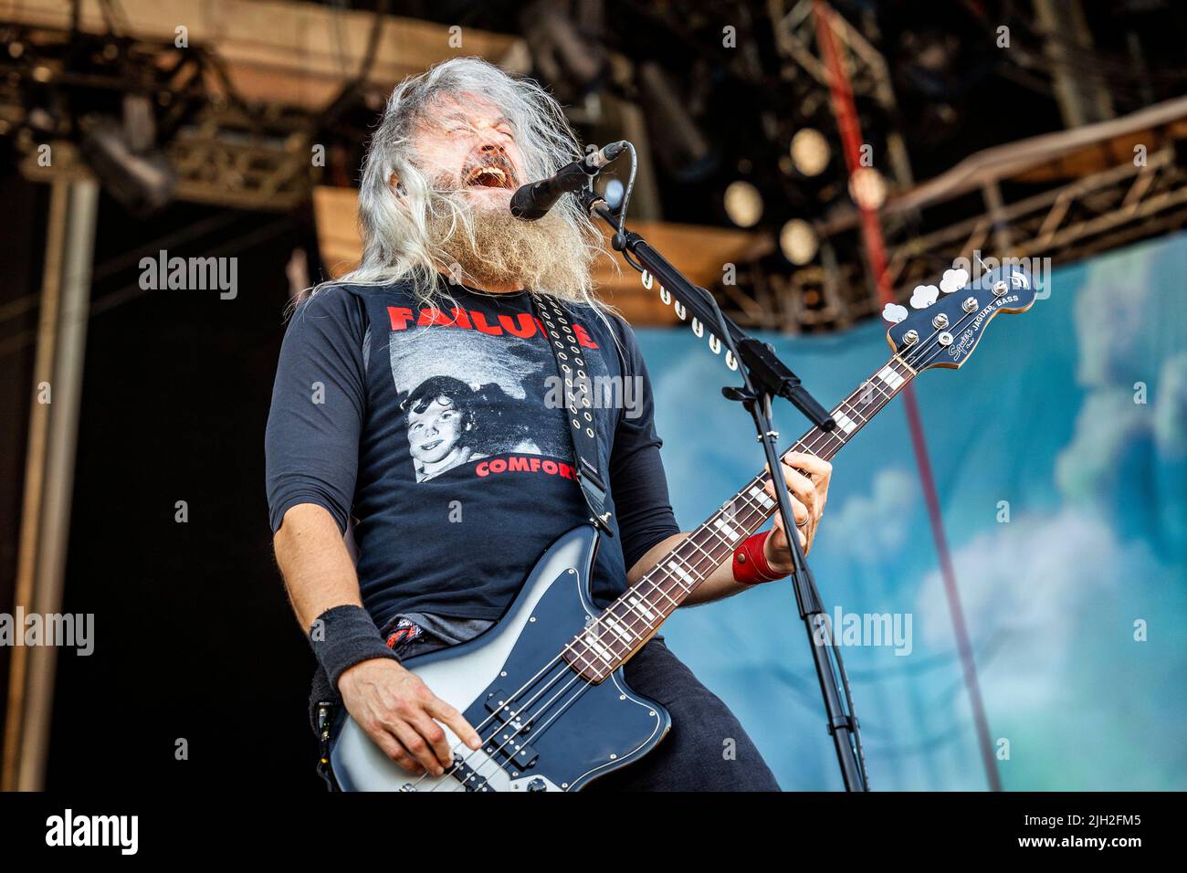 Oslo, Norway. 23rd, June 2022. The American metal band Mastodon performs a  live concert during the Norwegian music festival Tons of Rock 2022 in Oslo.  Here vocalist and bass player Troy Sanders