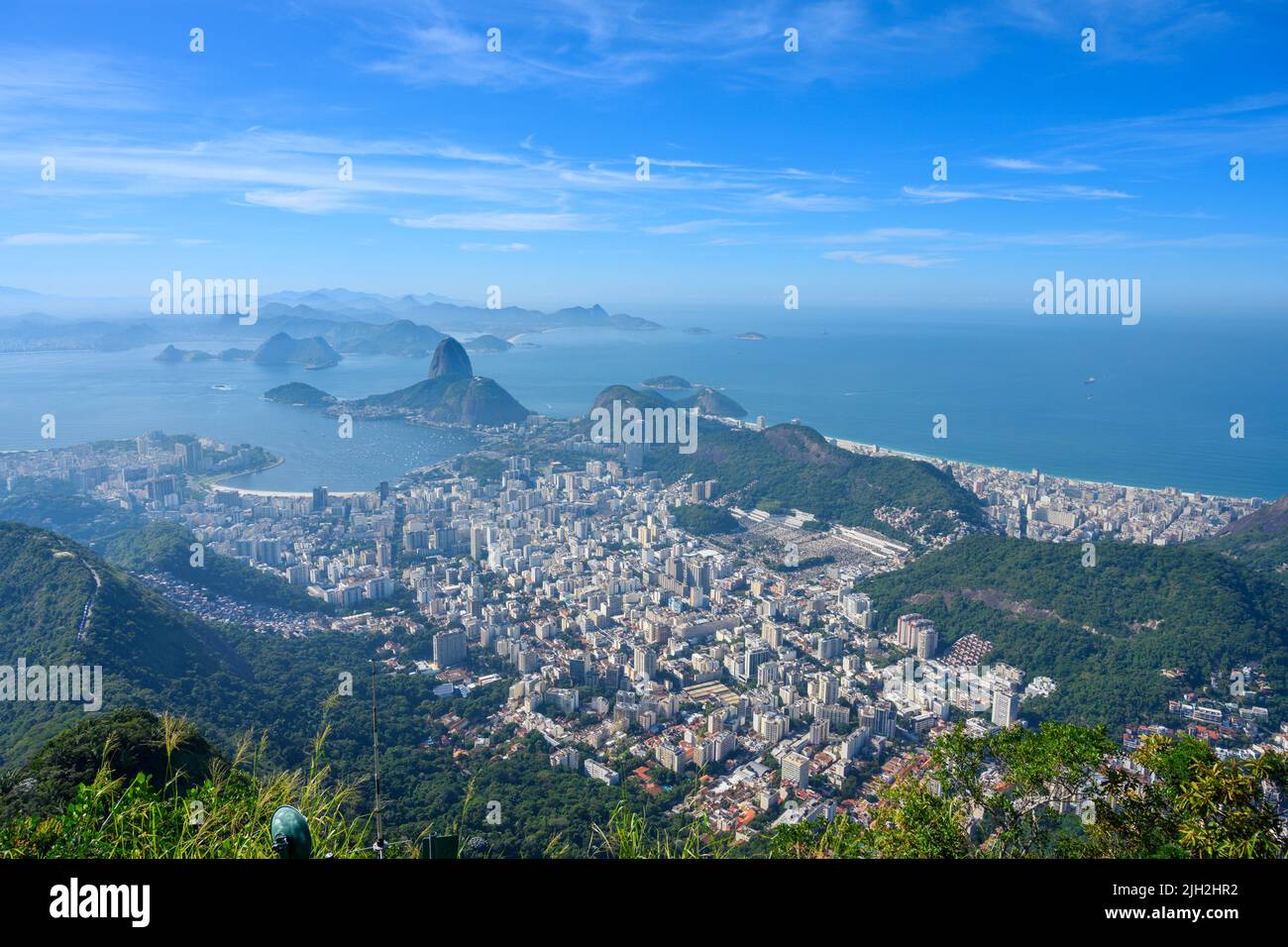 View from Christ the Redeemer statue, Corcovado, Rio de Janeiro, Brazil Stock Photo