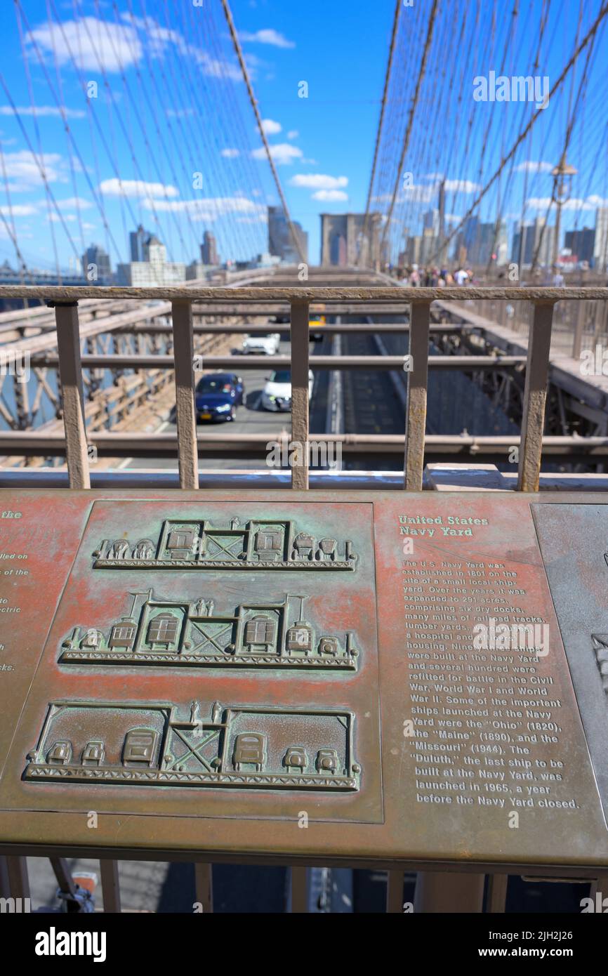 Statue john roebling suspension bridge hi-res stock photography and ...