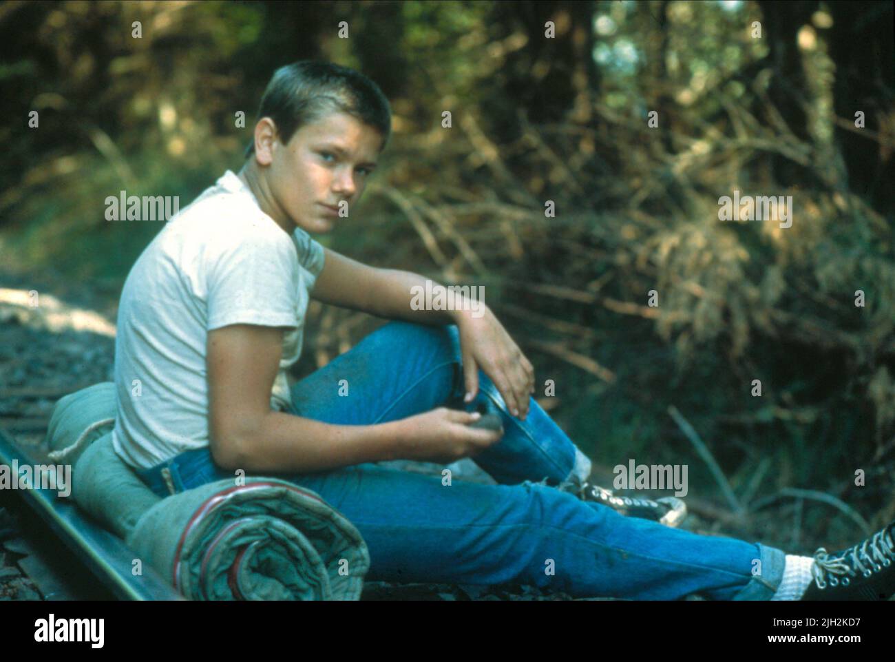 RIVER PHOENIX, STAND BY ME, 1986 Stock Photo