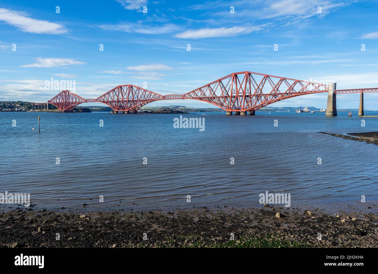 Forth Rail Bridge built in the 19th Century for train travel between Edinburgh to the northern parts of Scotland in South Queensferry Stock Photo