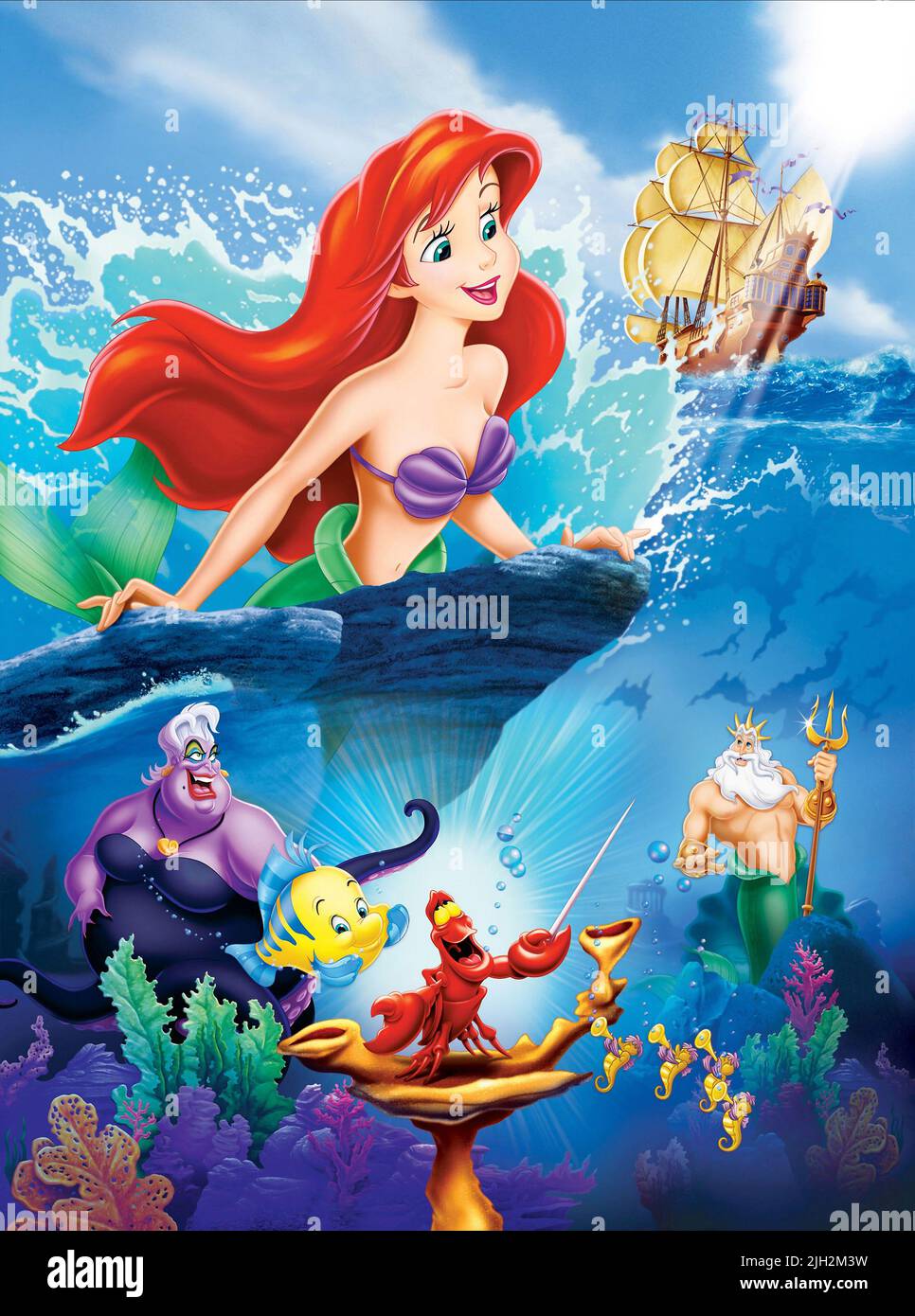 URSULA,FLOUNDER,SEBASTIAN,ARIEL,TRITON, THE LITTLE MERMAID, 1989 Stock