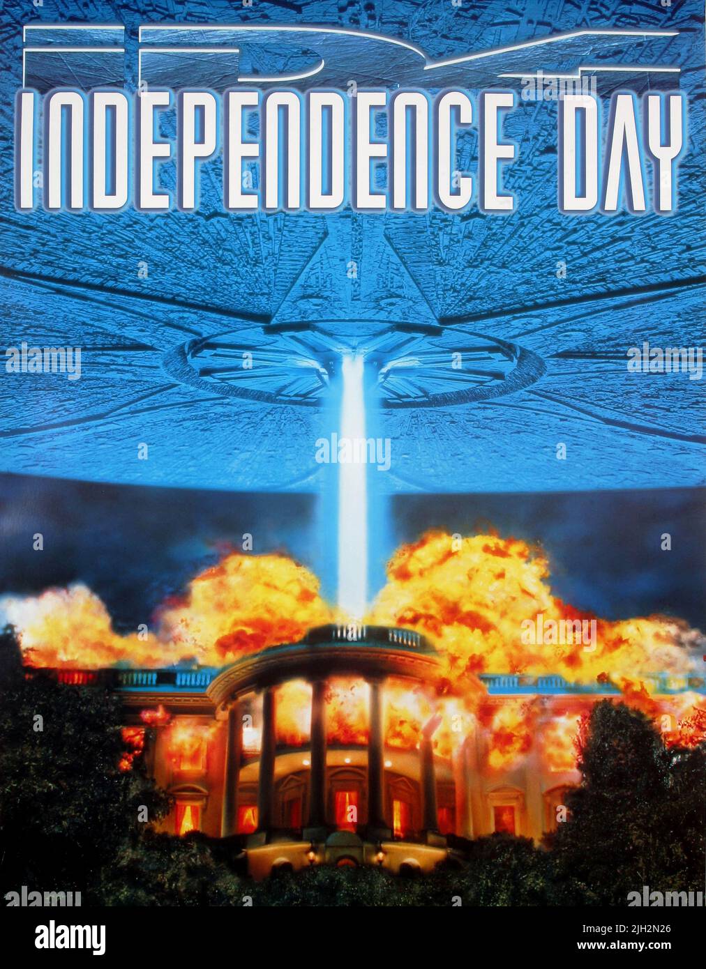 SPACESHIP DESTROYS WHITEHOUSE, INDEPENDENCE DAY, 1996 Stock Photo