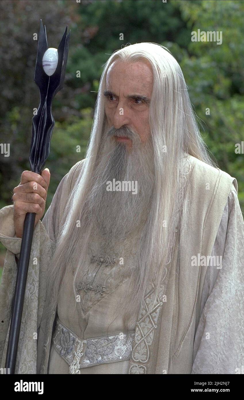 CHRISTOPHER LEE, THE LORD OF THE RINGS: THE FELLOWSHIP OF THE RING, 2001 Stock Photo