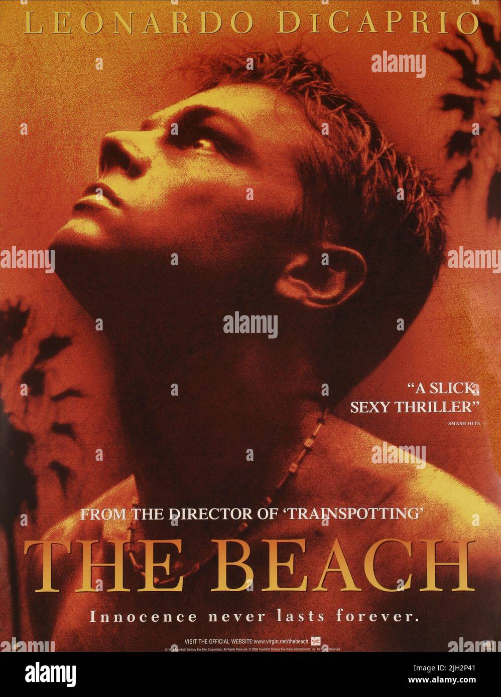 LEONARDO DICAPRIO POSTER, THE BEACH, 2000 Stock Photo