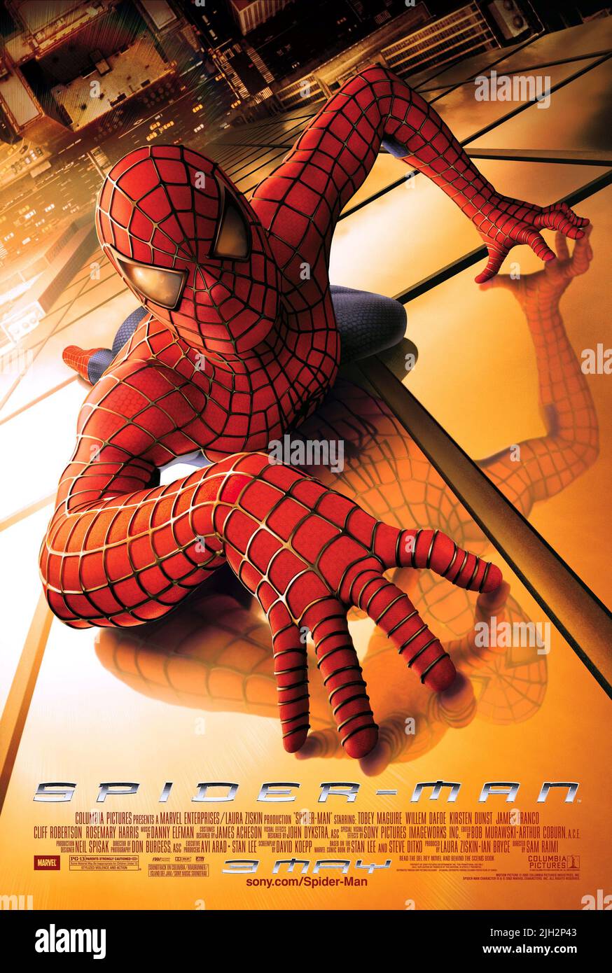 TOBEY MAGUIRE POSTER, SPIDER-MAN, 2002 Stock Photo
