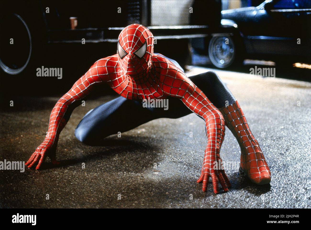 TOBEY MAGUIRE, SPIDER-MAN, 2002 Stock Photo