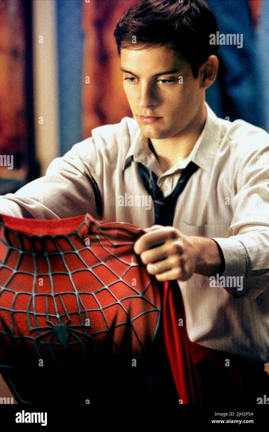 TOBEY MAGUIRE, SPIDER-MAN, 2002 Stock Photo
