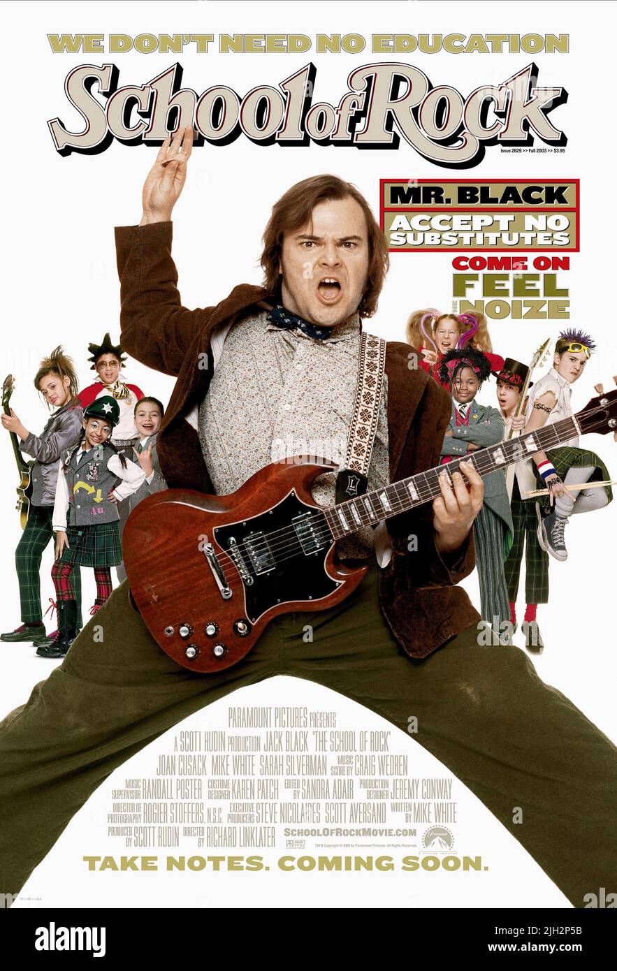 JACK BLACK in THE SCHOOL OF ROCK (2003), directed by RICHARD LINKLATER.  Credit: PARAMOUNT PICTURES / Album Stock Photo - Alamy