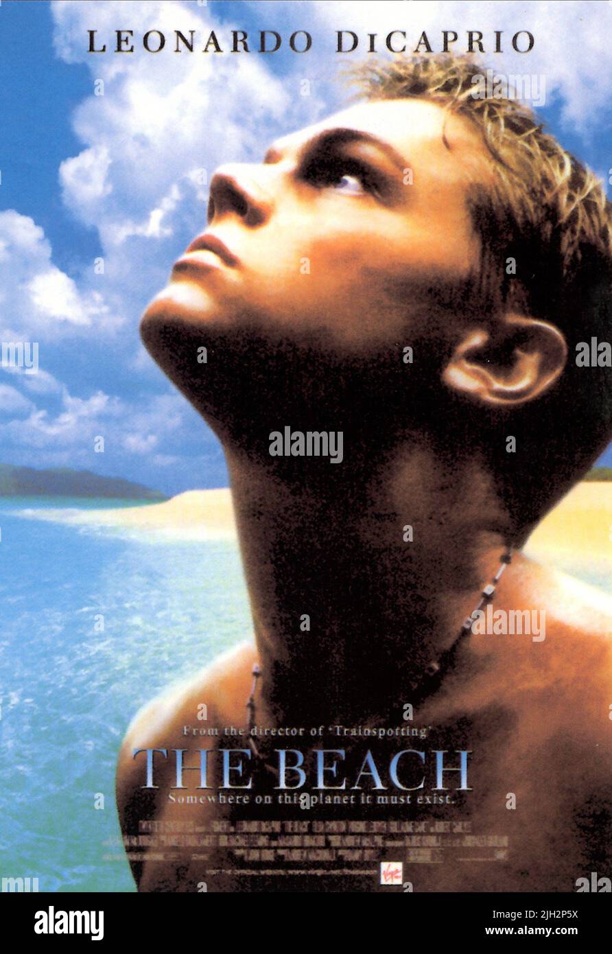 LEONARDO DICAPRIO POSTER, THE BEACH, 2000 Stock Photo