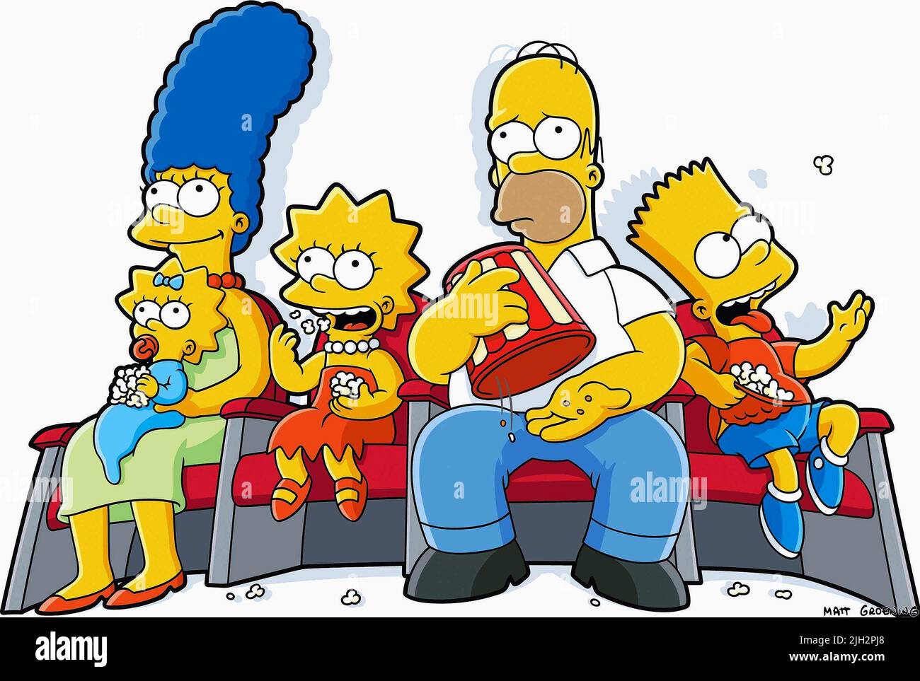 MAGGIE,MARGE,LISA,HOMER,SIMPSON, THE SIMPSONS MOVIE, 2007 Stock Photo