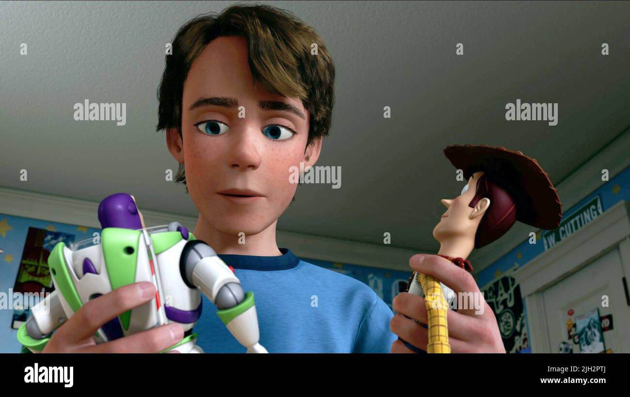 LIGHTYEAR,ANDY,WOODY, TOY STORY 3, 2010 Stock Photo