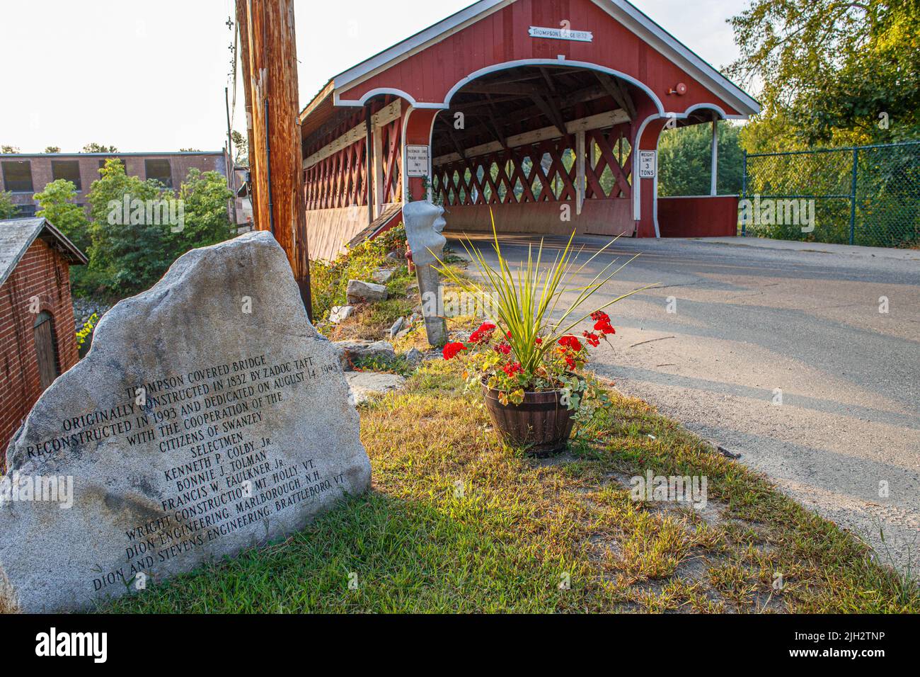 The Thompson Covered Bridge West Swanzey, New Hampshire Stock Photo Alamy