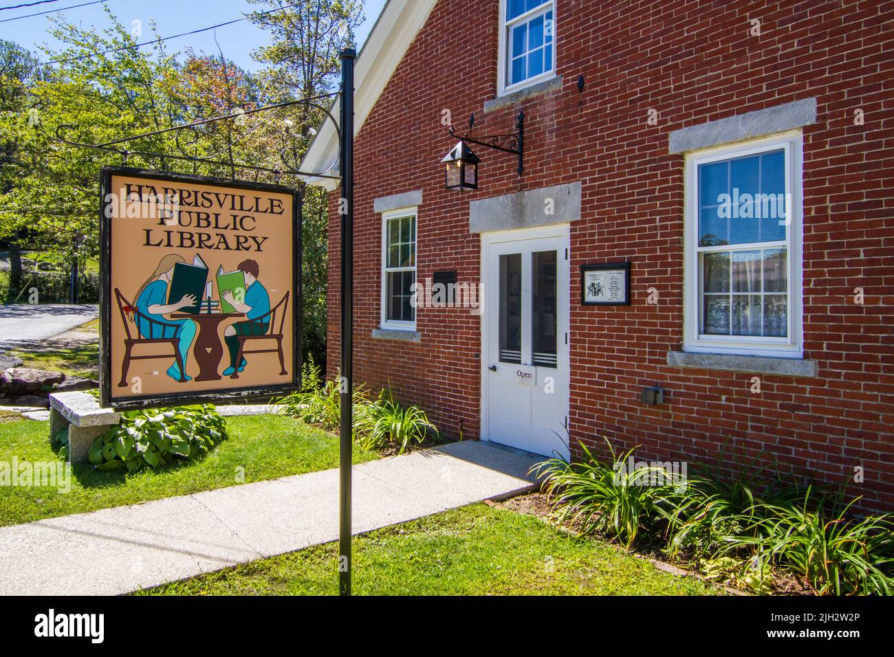 The Harrisville Public Library on the common Stock Photo Alamy