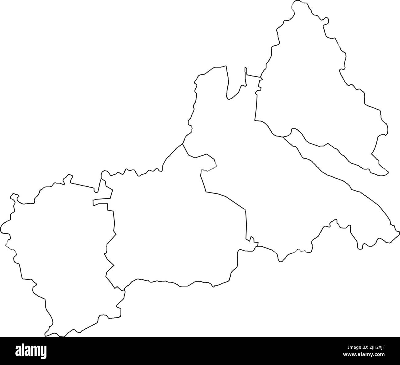 White map of raions of the CHERKASY OBLAST, UKRAINE Stock Vector