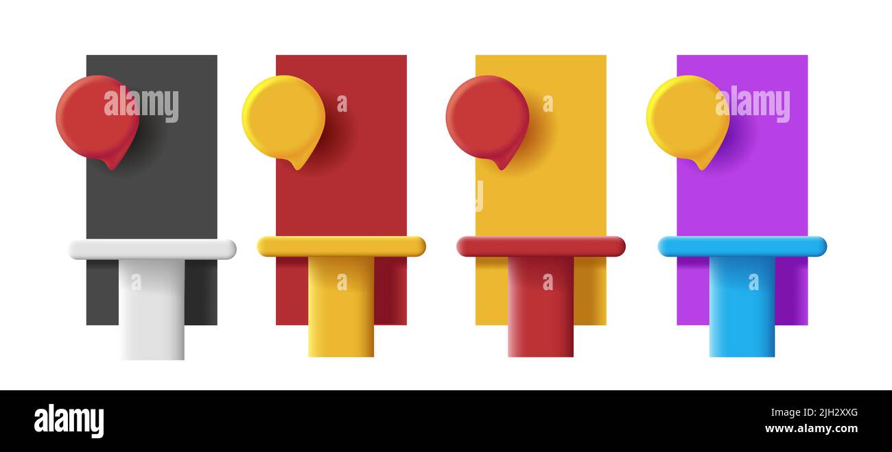 3dd product presentation pillar podium with bubble, set of podiums Stock Vector
