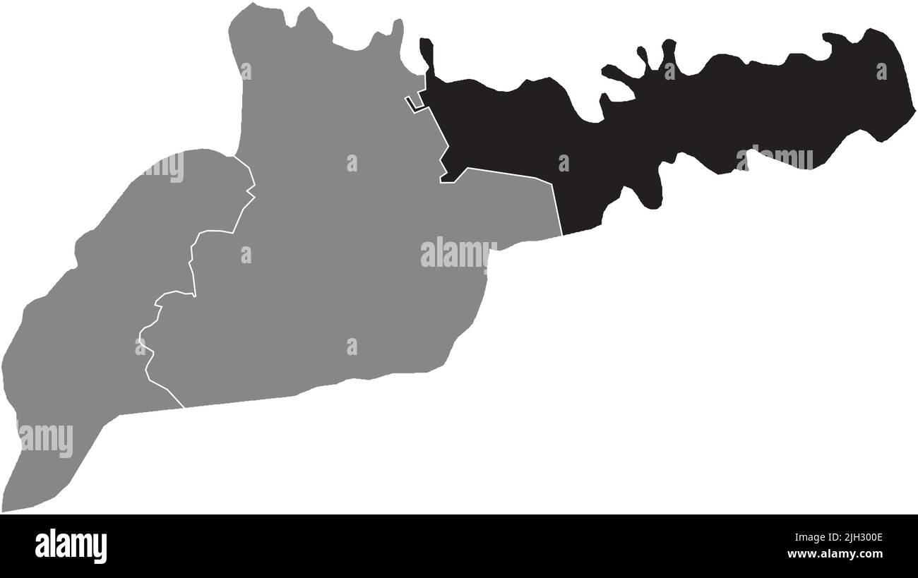 Locator map of the DNISTROVSKYI RAION, CHERNIVTSI OBLAST Stock Vector