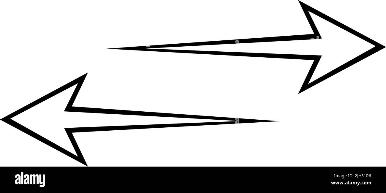 Vector illustration of black and white arrows indicating double right