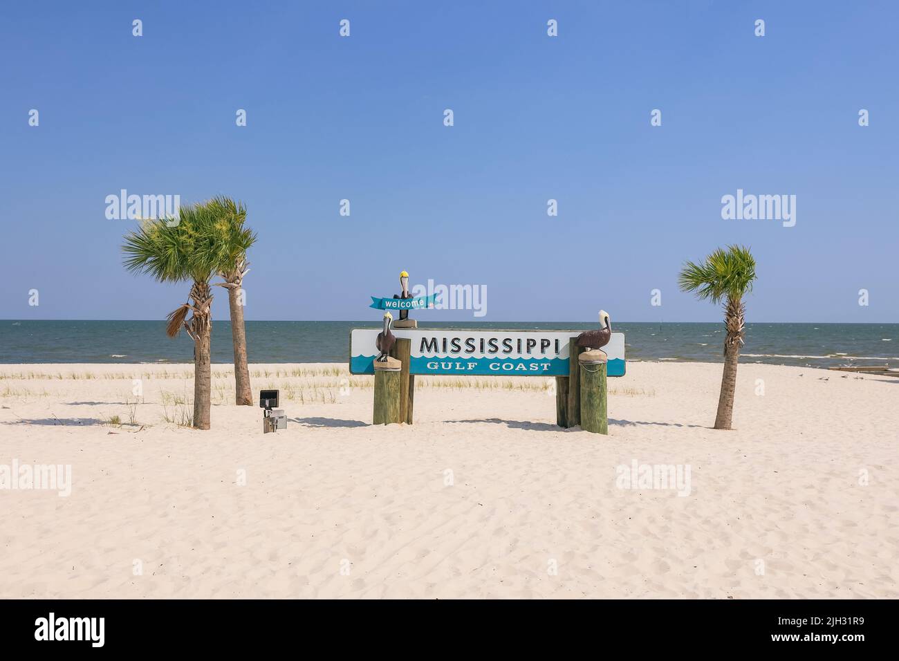 Gulfport, MS - June 18, 2022: Mississippi Gulf Coast sign Stock Photo