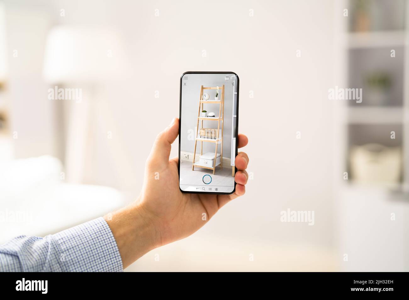 AR Technology App For Living Room Living Room Furniture Stock Photo Alamy