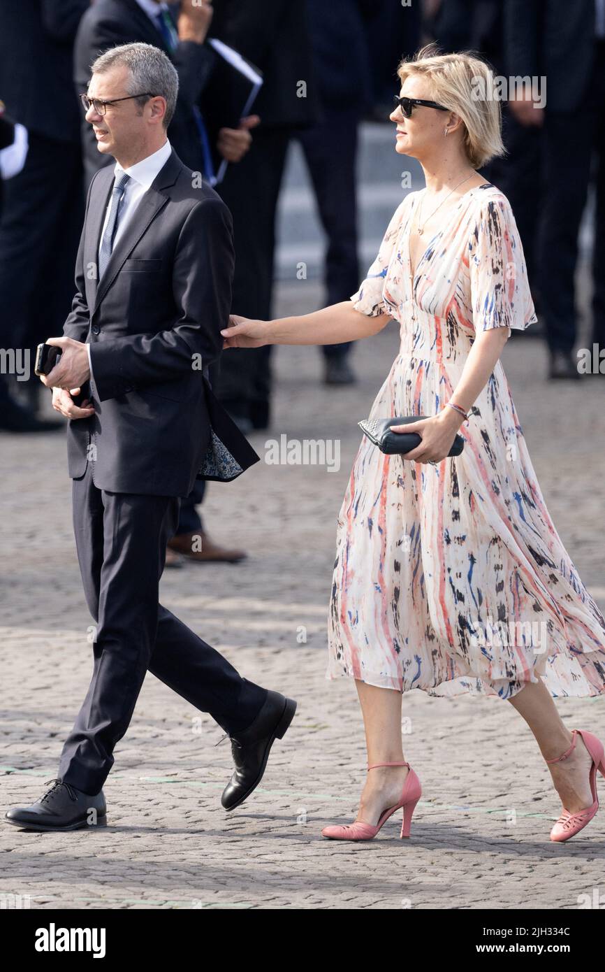 Paris, France. 14th July, 2022. Alexis Kohler and his wife Sylvie