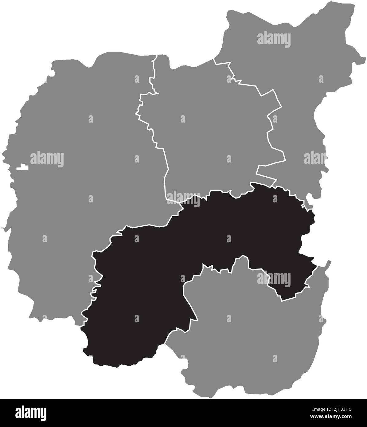 Locator map of the NIZHYN RAION, CHERNIHIV OBLAST Stock Vector