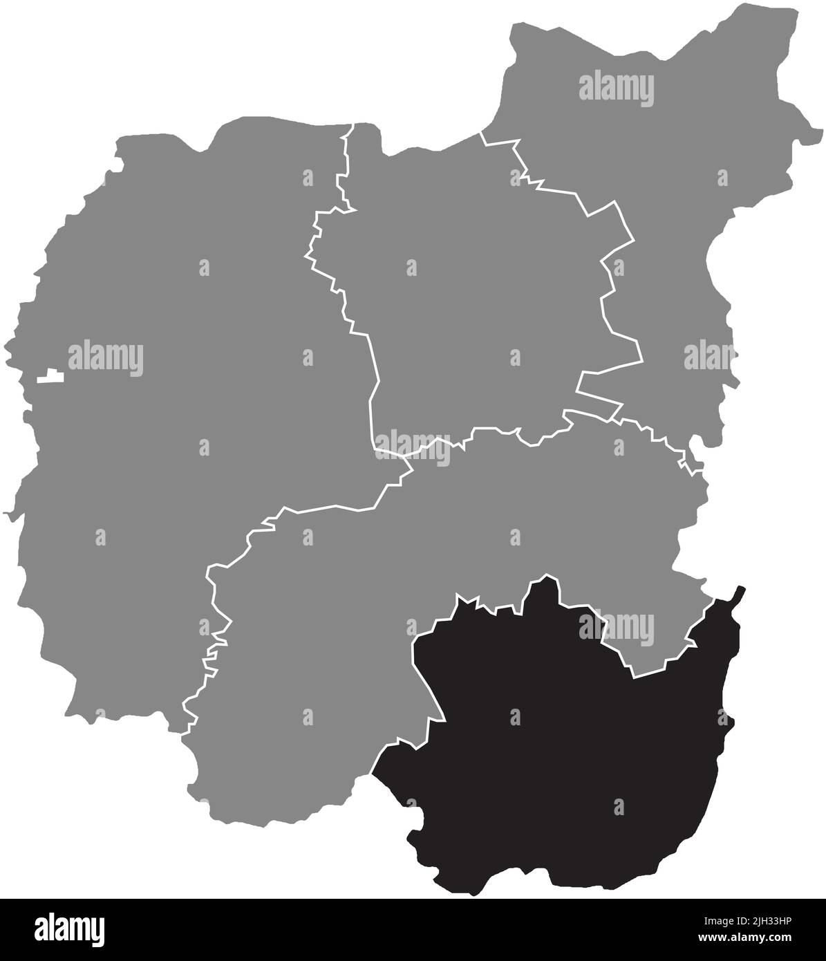 Locator map of the PRYLUKY RAION, CHERNIHIV OBLAST Stock Vector