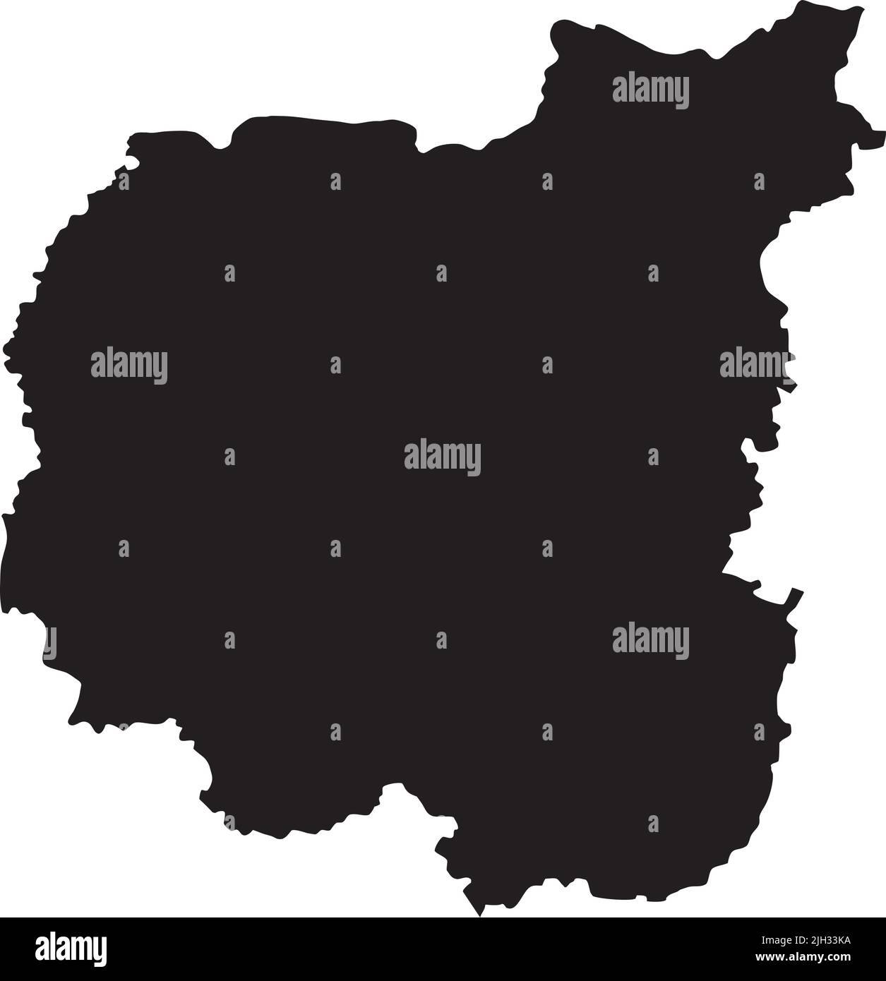 Black map of the CHERNIHIV OBLAST, UKRAINE Stock Vector