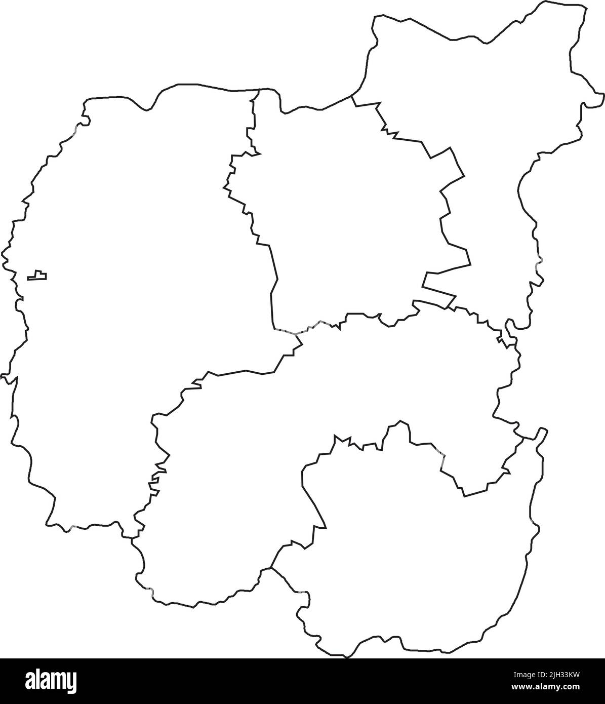 White map of raions of the CHERNIHIV OBLAST, UKRAINE Stock Vector
