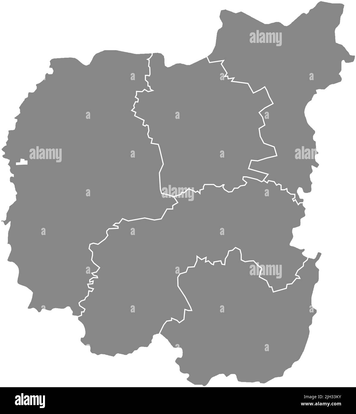 Gray map of raions of the CHERNIHIV OBLAST, UKRAINE Stock Vector