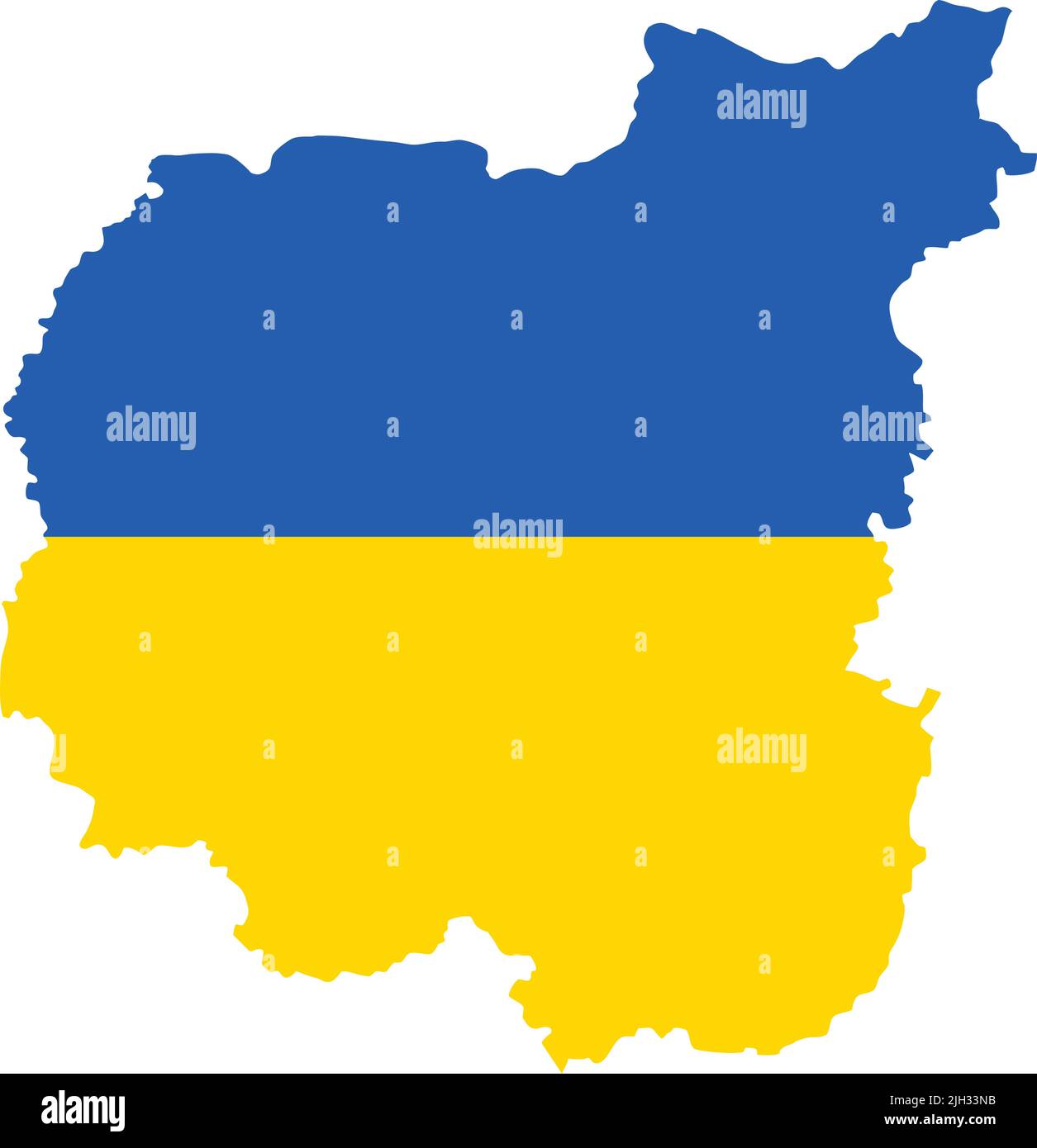 Flag map of the CHERNIHIV OBLAST, UKRAINE Stock Vector