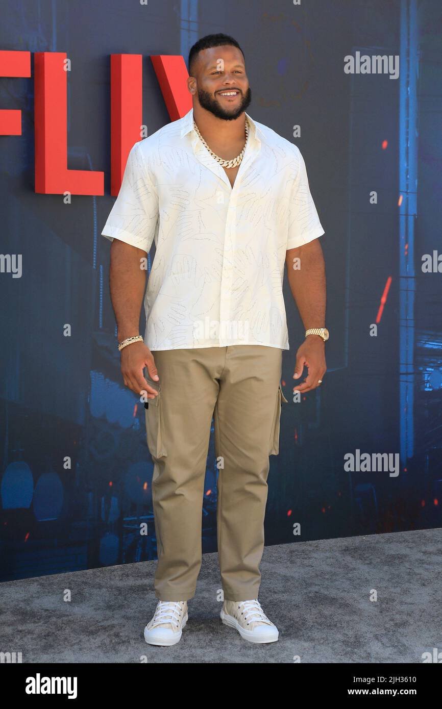 July 13, 2022, Los Angeles, California, USA: LOS ANGELES - July 13: Aaron Donald, LA RAMS at the premiere of The Gray Man at the TCL Chinese Theatre IMAX on July 13, 2022 in Los Angeles, CA. (Credit Image: © Nina Prommer/ZUMA Press Wire) Stock Photo