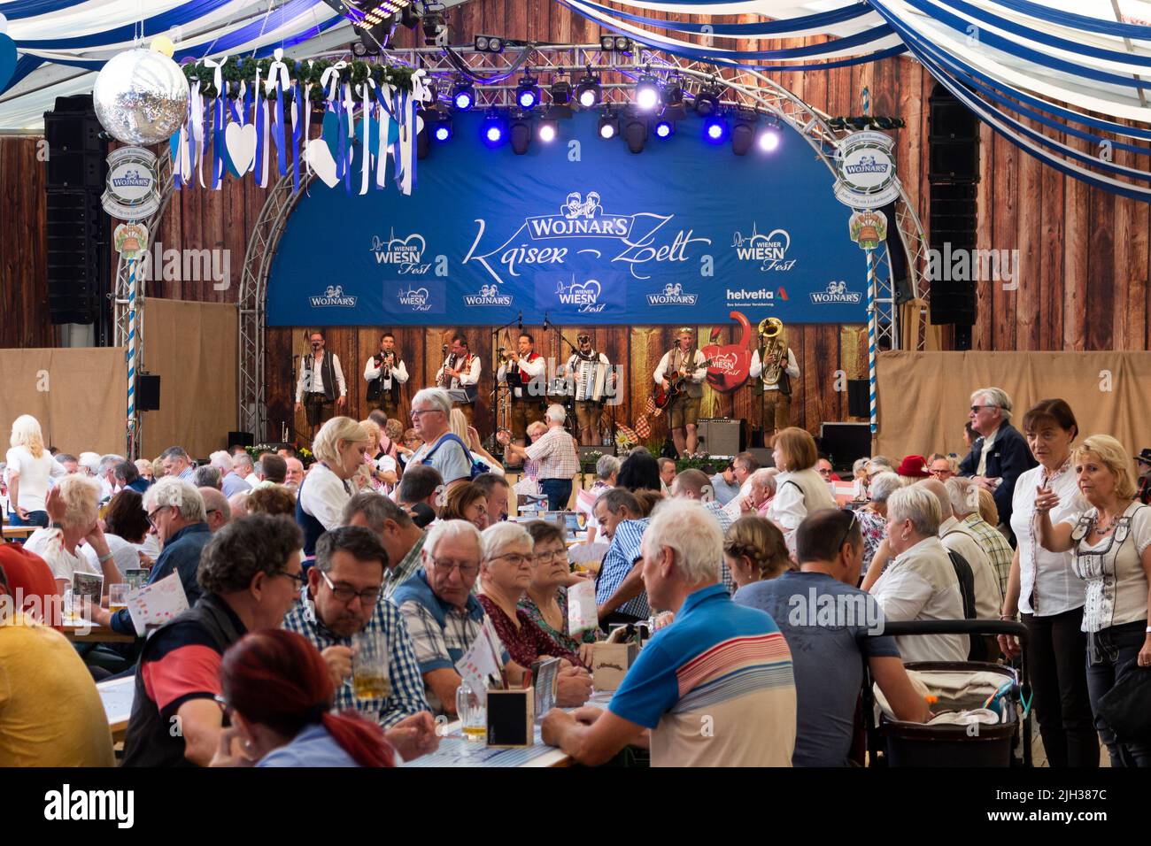VIENNA, AUSTRIA October 11, 2018 People drinking beer and enjoying