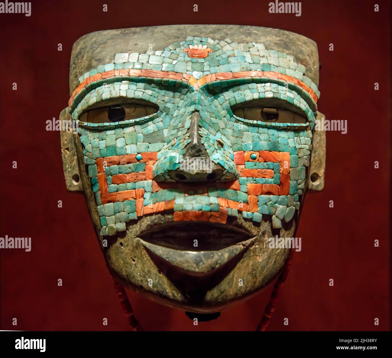 Prehispanic mask in the Anthropology Museum, Polanco, Mexico City, Mexico Stock Photo