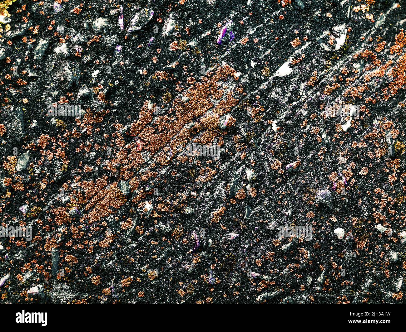 natural texture of mossy rock Stock Photo
