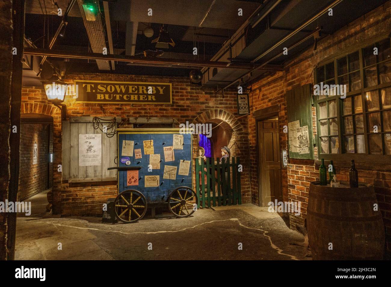 General view of Disease Street, a Victorian slum area within the Thackray Museum of Medicine, Leeds, UK. Stock Photo