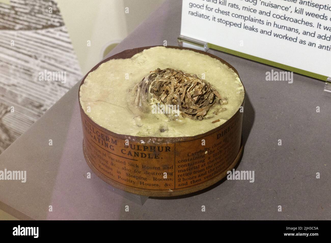 A fumigating candle (sulphur candle) used in homes & hospitals to