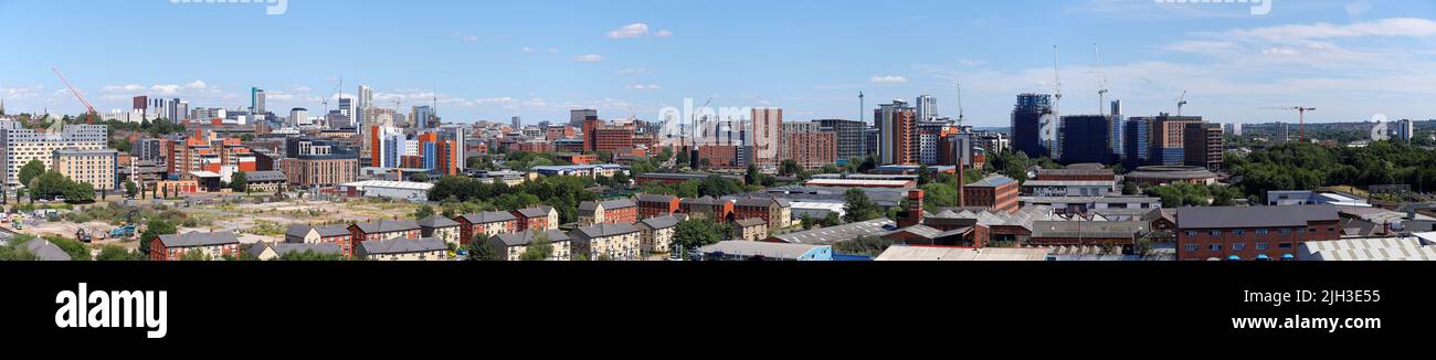 A panorama overlooking Leeds City Centre Stock Photo