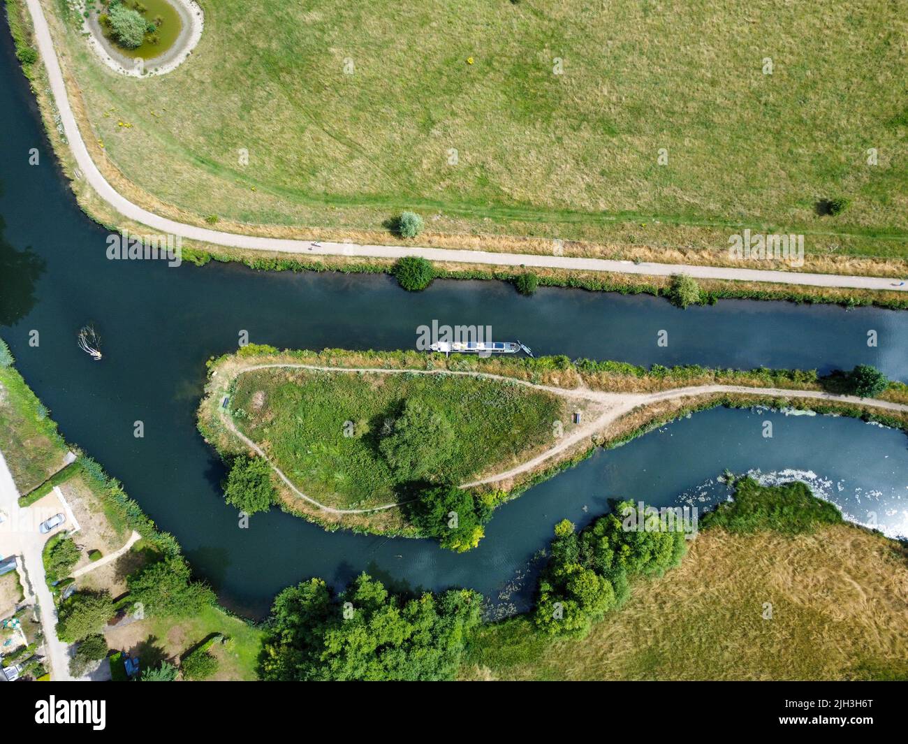 Aerial view fields in woodland hi-res stock photography and images - Alamy