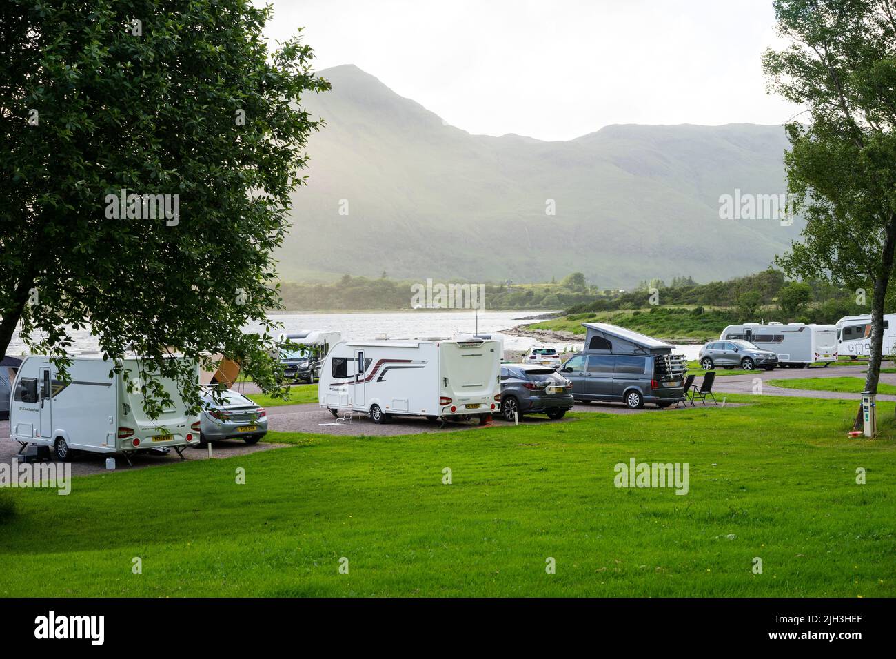 Bunree Campsite, Onich, Fort William, Scotland, UK. Stock Photo