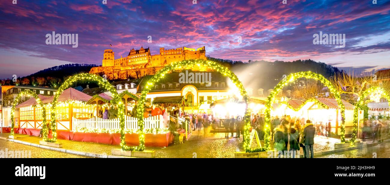 Christmas Market in Heidelberg, Germany Stock Photo Alamy