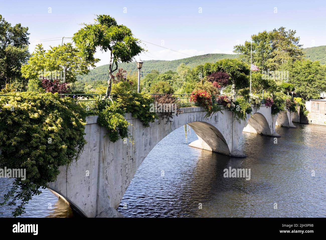 The Bridge of Flowers in Shelburne Falls, Massachusetts, USA. Stock Photo