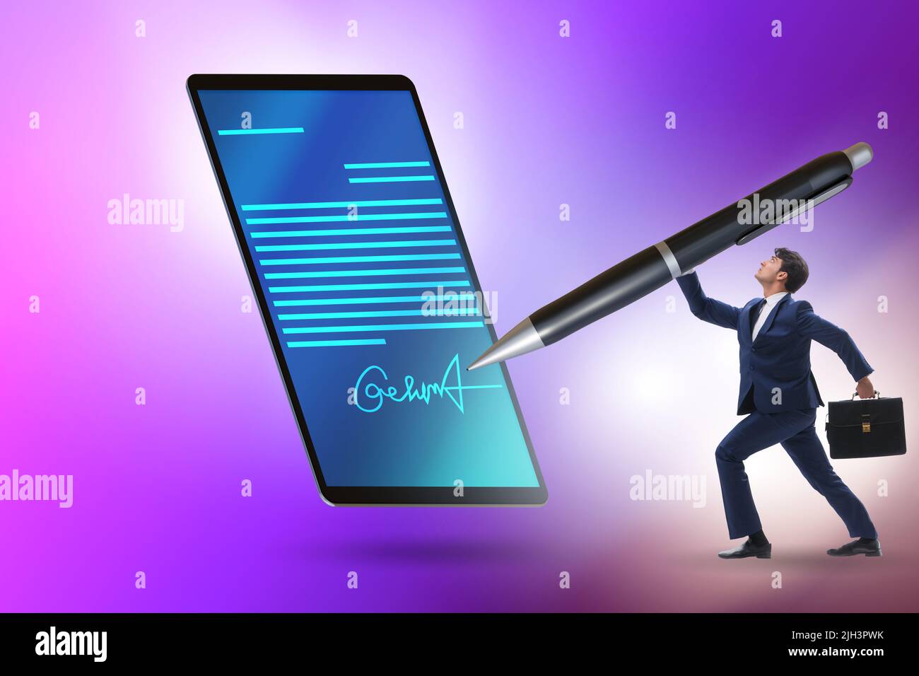 Electronic signature concept in business Stock Photo - Alamy