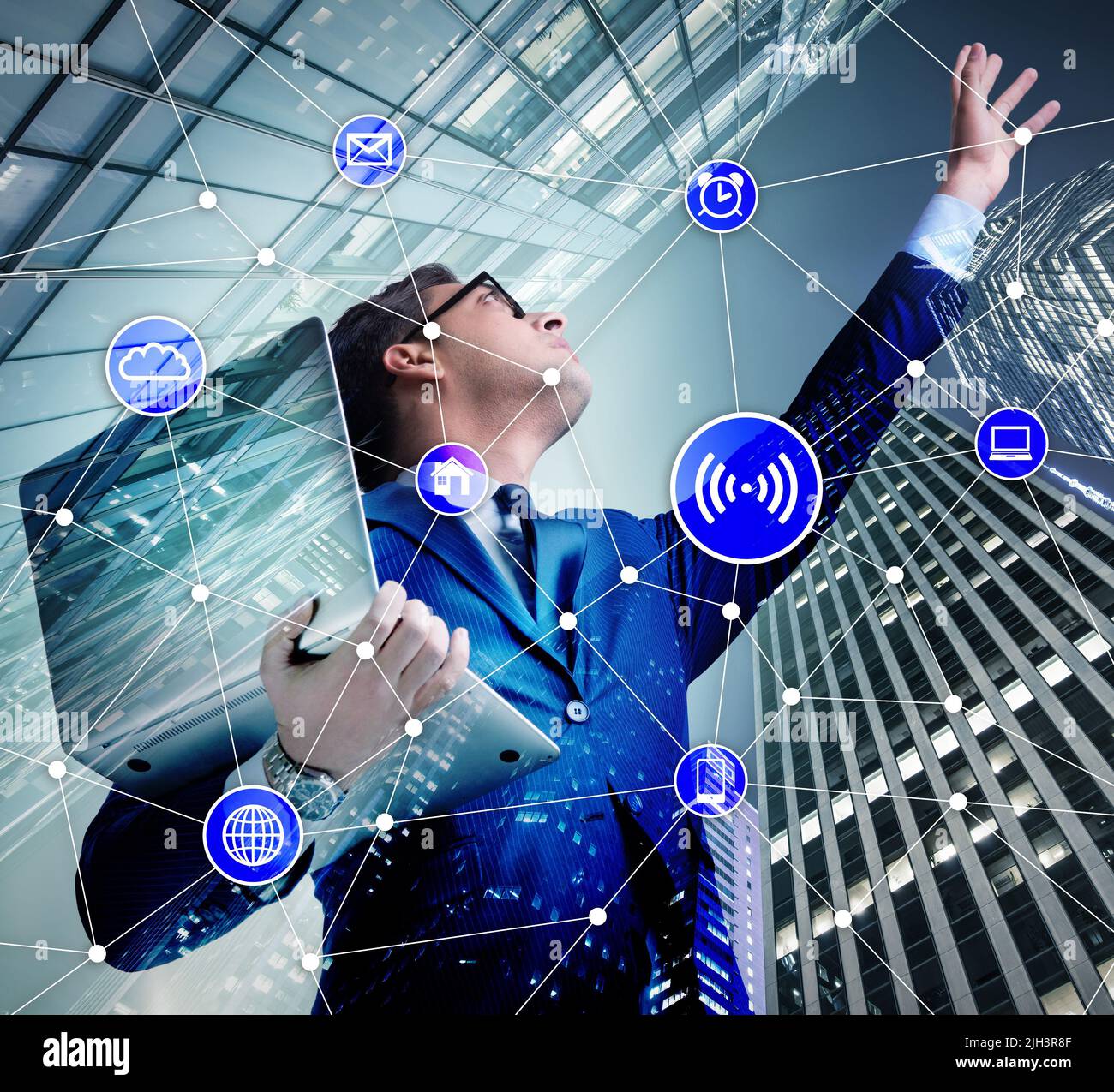The internet of things concept with businessman Stock Photo - Alamy